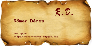 Römer Dénes névjegykártya